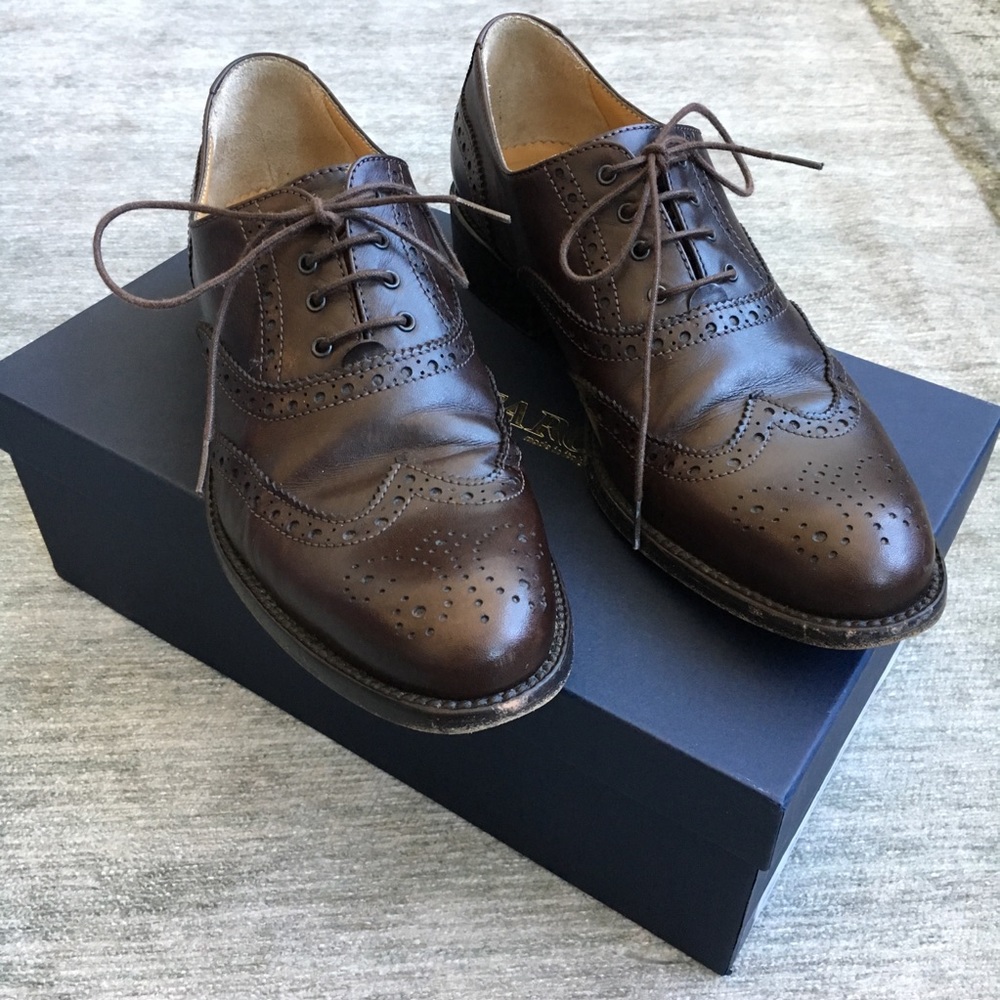 Italian leather saddle lace ups